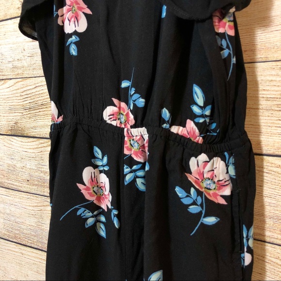 Mia Chica Black Jumpsuit Floral Sleeveless Romper - Picture 4 of 6